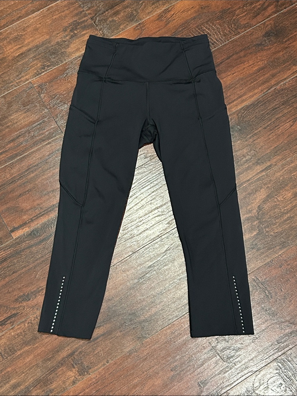 lululemon athletica Black Performance Capris with Reflective Dots
